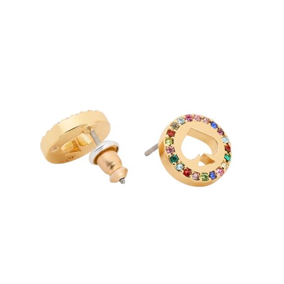 NWT! Kate Spade Spot The Spade Pave Halo Spade Studs in Multi Colors - Picture 2 of 5